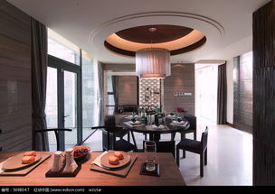 中式风格三室两厅餐厅装修风格图片免费下载 编号5698047 红动网